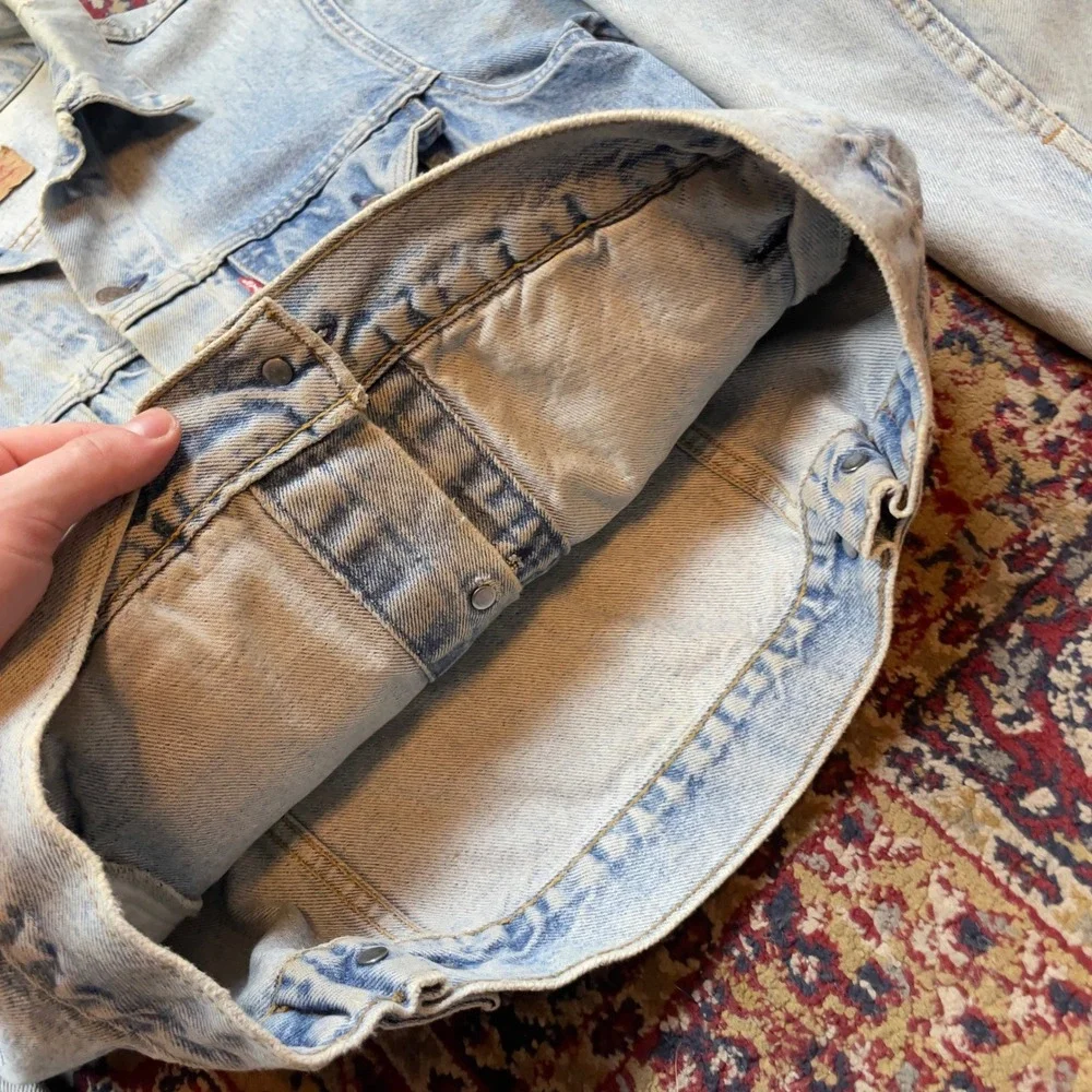 VTG 80s 90s Levis 70506 Denim Type 3 Trucker Jacket Distressed Faded Light USA - Picture 4 of 9